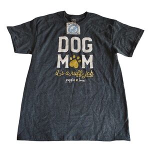 Dog Mom Medium Short Sleeve Grey Puppie Love T-Shirt